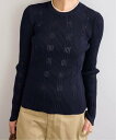 U by SPICK&SPAN 《予約》フラワーアイレットリブニットトップス ユーバイスピックアンドスパン トップス ニット ピンク ホワイト ネイビー【送料無...