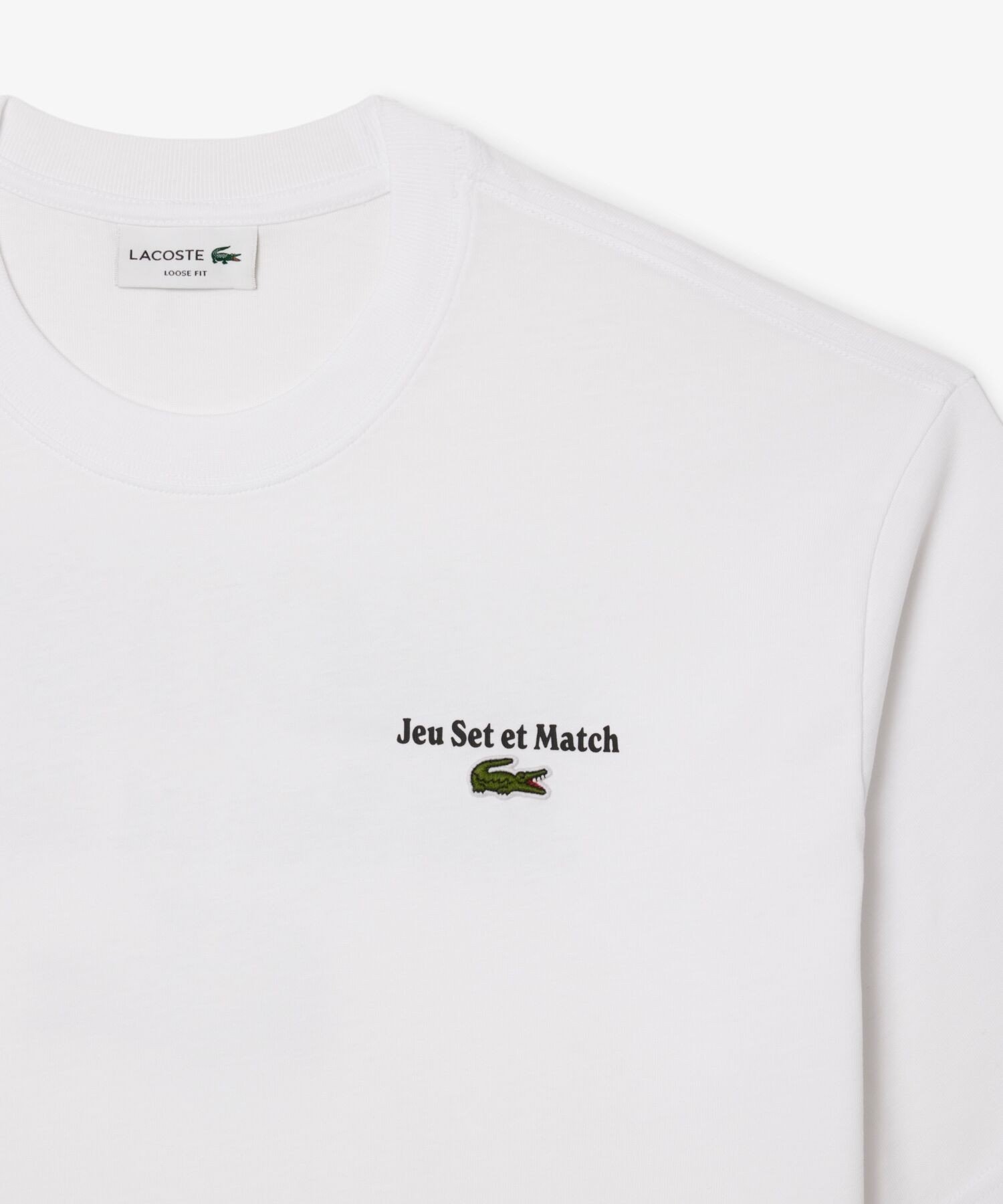 【SALE／30%OFF】LACOSTE ルーズフィットヘビーウェイトバックプリントTシャツ ラコステ トップス カットソー・Tシャツ ホワイト ブラック【送料無料】