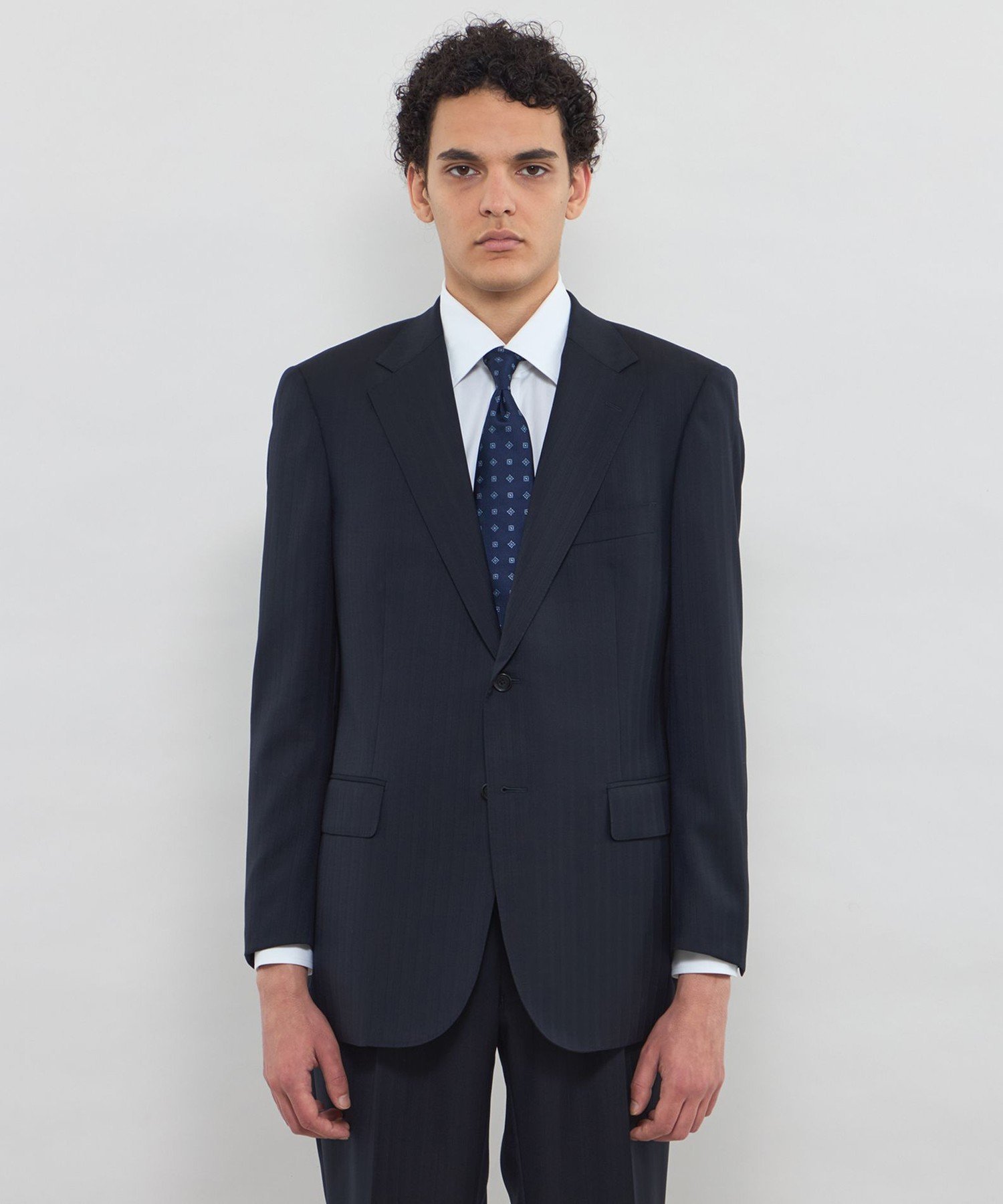 【OX BRIDGE】【LoroPiana/ロロ・ピアーナ】シャドーストライプスーツ マッキントッシュ ロンドン スーツ・フォーマル スーツジャケット ネイビー
