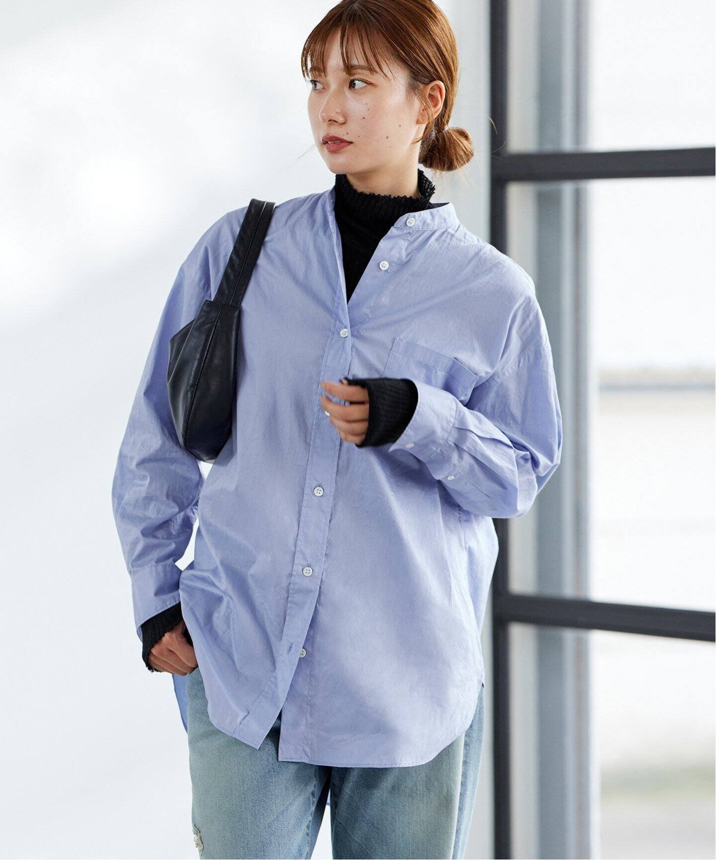 FRAMeWORK コットンロングシャツ フレームワーク トップス シャツ・ブラウス ホワイト ブラウン ブルー ピンク【送料無料】のサムネイル