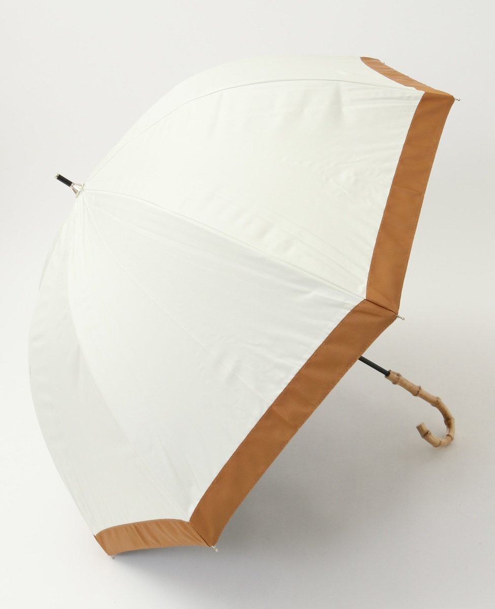 【SALE／10%OFF】MELROSE CLAIRE 《WEB限定》【because/ビコーズ】晴雨兼用 グログラン切り替えの傘 メルローズクレール ファッション雑貨 傘・長傘 グレー ホワイト