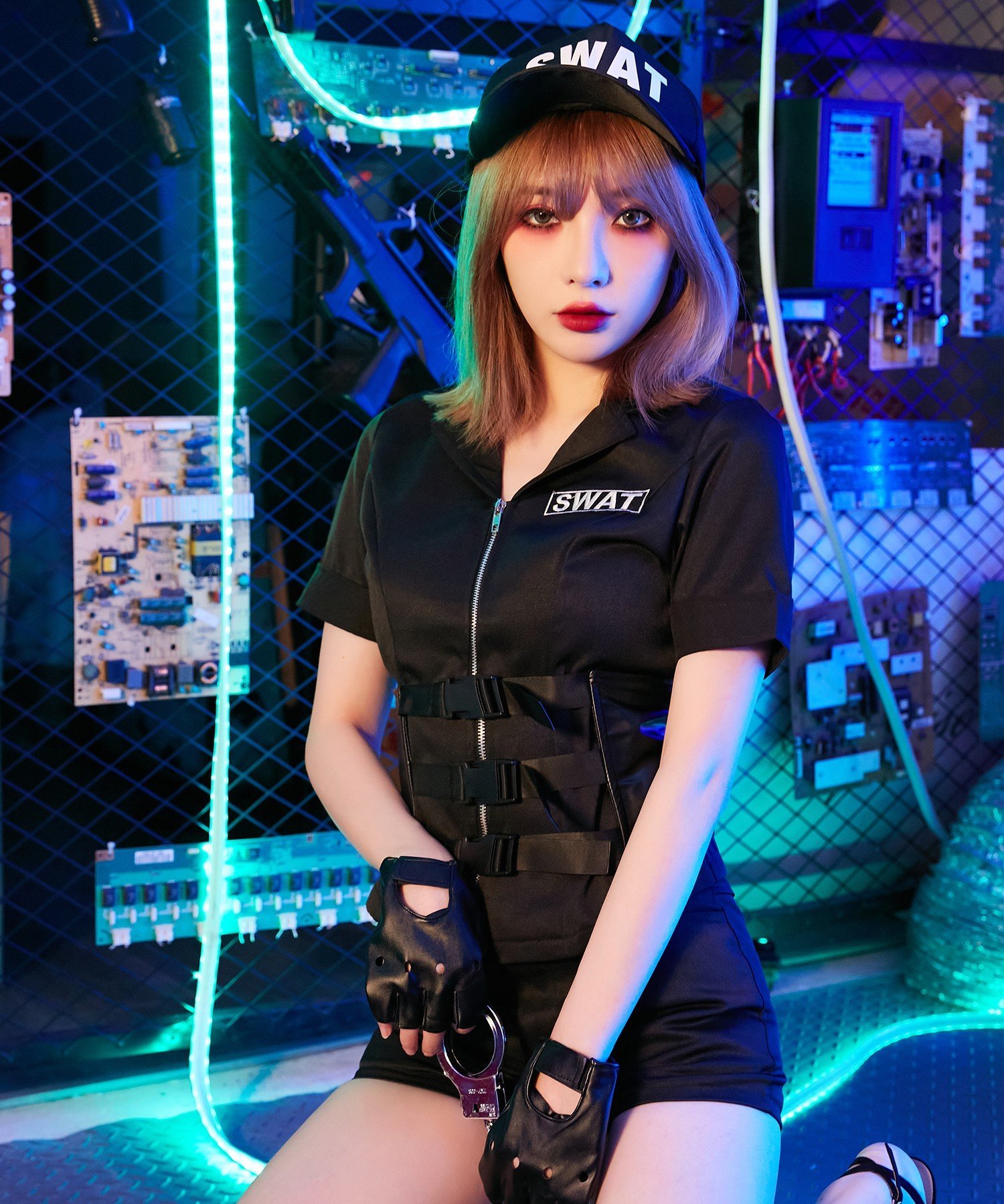 Brightlele 「 SWAT 」 ハロウィン コスプレ 衣装 SWAT 仮装 ポリス スワット スカート ブライトララ ファッション雑貨 その他のファッション雑貨【送料無料】