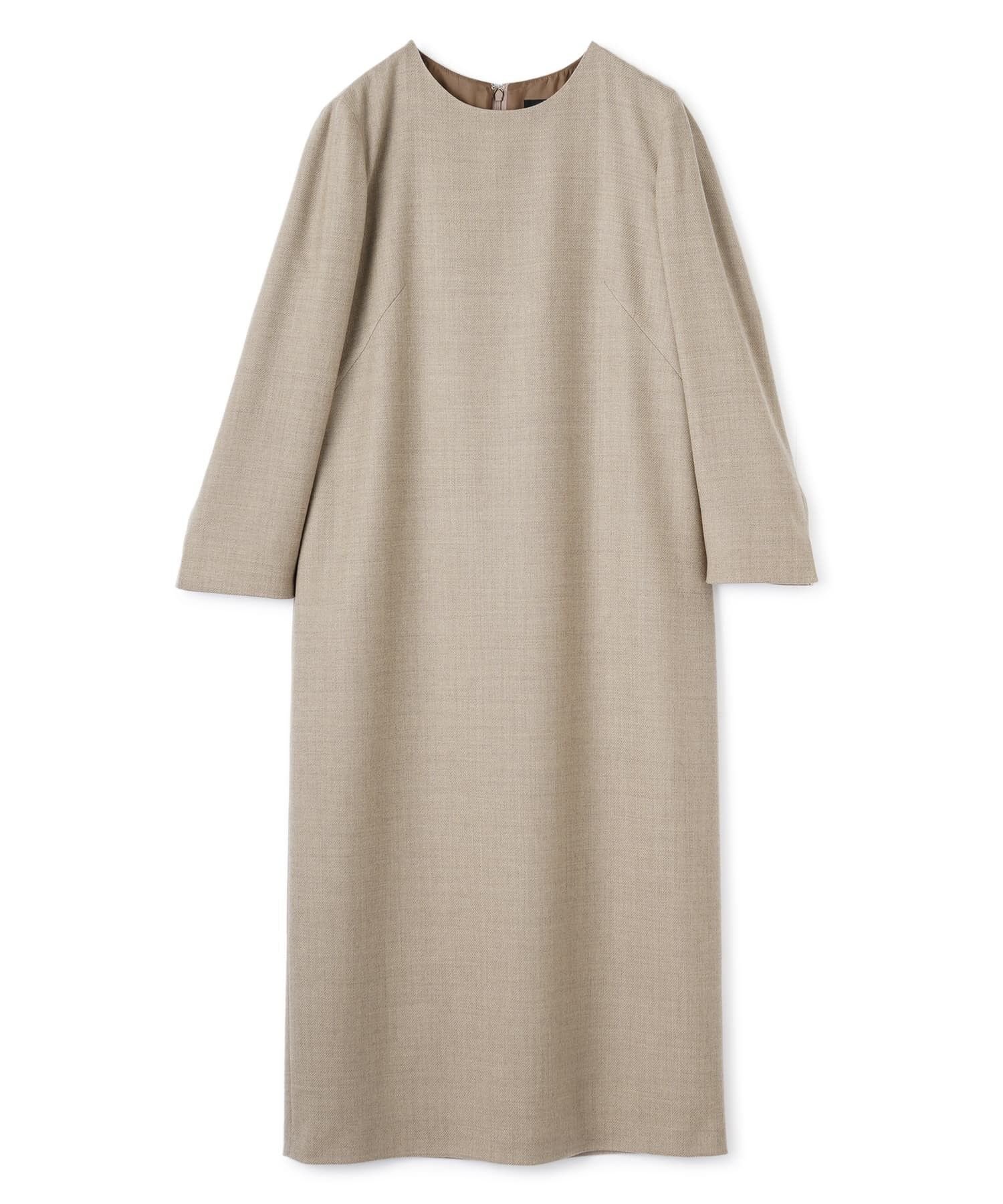 【SALE／50%OFF】LANVIN COLLECTION ウールサキソニーワンピース ランバン コレクション ワンピース・ドレス ワンピース ブラック グレー ベージュ【送料無料】