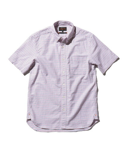 BEAMS PLUS タッターソール 半袖 ボタンダウン シャツ ビームス メン トップス シャツ・ブラウス レッド ブルー【送料無料】 BEAMS PLUS タッターソール 半袖 ボタンダウン シャツ ビームス メン トップス シャツ・ブラウス レッド ブルー【送料無料】