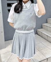 【SALE/50%OFF】INGNI ニットベスト+ニットミニスカパン/セットアップ イング トップス ベスト・ジレ グレー ネイビー ベージュ