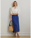 LAUREN RALPH LAUREN ポインテールニット リネンブレンド セーター スカート ラルフローレン スカート その他のスカート ブルー【送料無料】