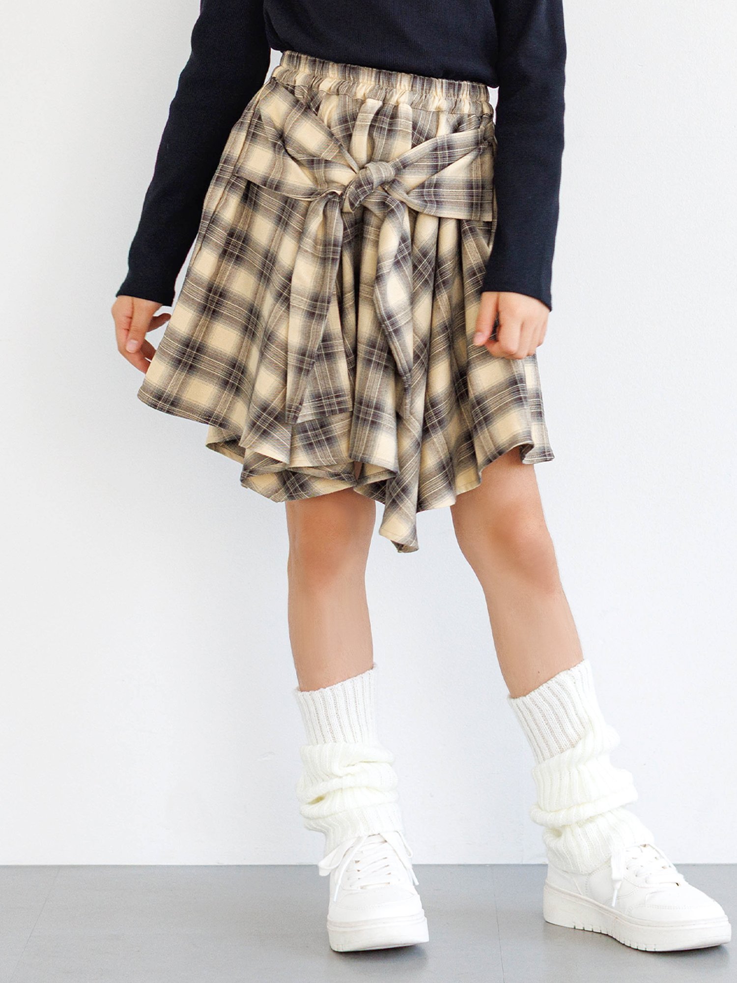 coca キッズ チェックシャツ腰巻風スカート コカ スカート ミニスカートのサムネイル