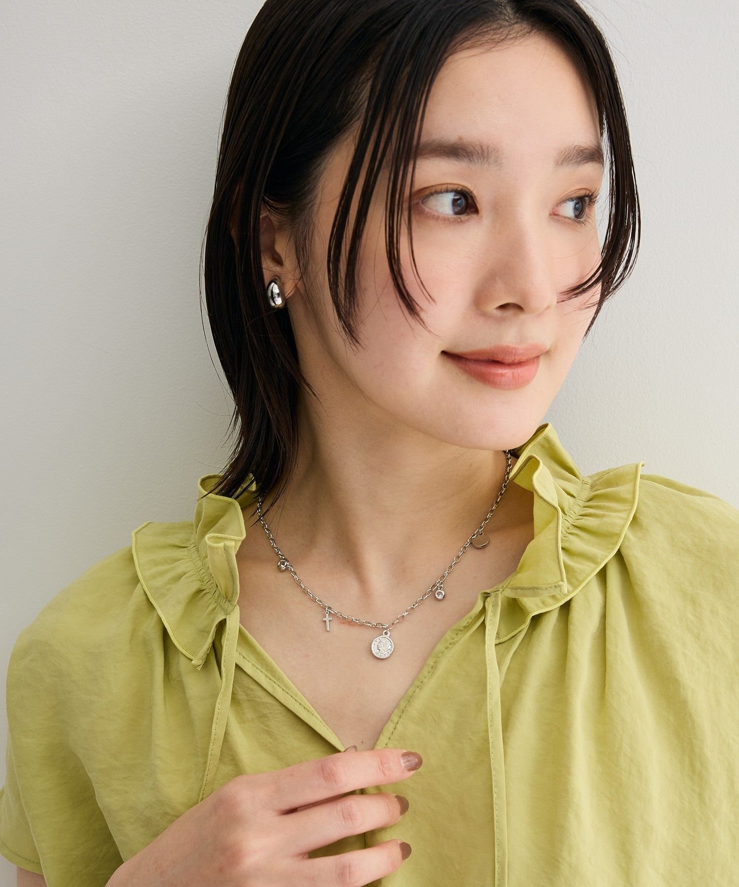 Green Parks マルチチャームコインネックレス グリーンパークス アクセサリー・腕時計 ネックレス シルバー ゴールド