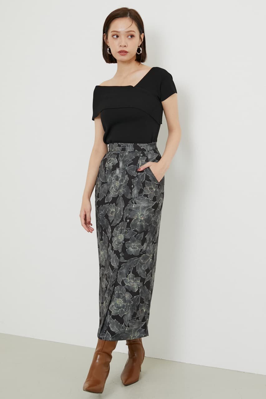 【SALE／30%OFF】rienda マルチパターンJ/WラップタイトSK リエンダ スカート その他のスカート ブラック グリーン ネイビー【送料無料】のサムネイル