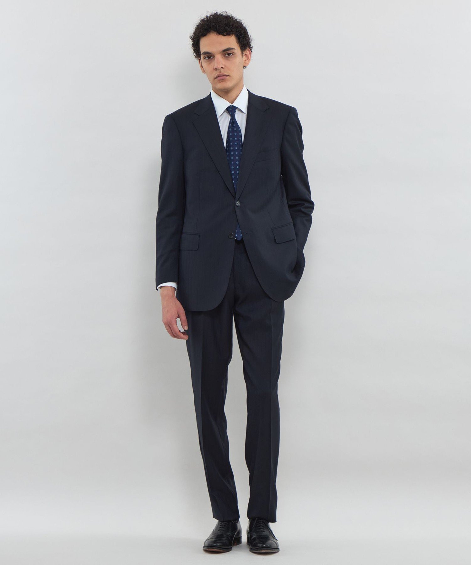 【OX BRIDGE】【LoroPiana/ロロ・ピアーナ】シャドーストライプスーツ マッキントッシュ ロンドン スーツ・フォーマル スーツジャケット ネイビー