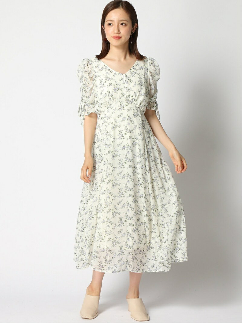 【SALE／74%OFF】INGNI 花柄Vネックパワショル/OP イング ワンピース・ドレス その他のワンピース・ドレス ホワイト ブラック ブルーのサムネイル