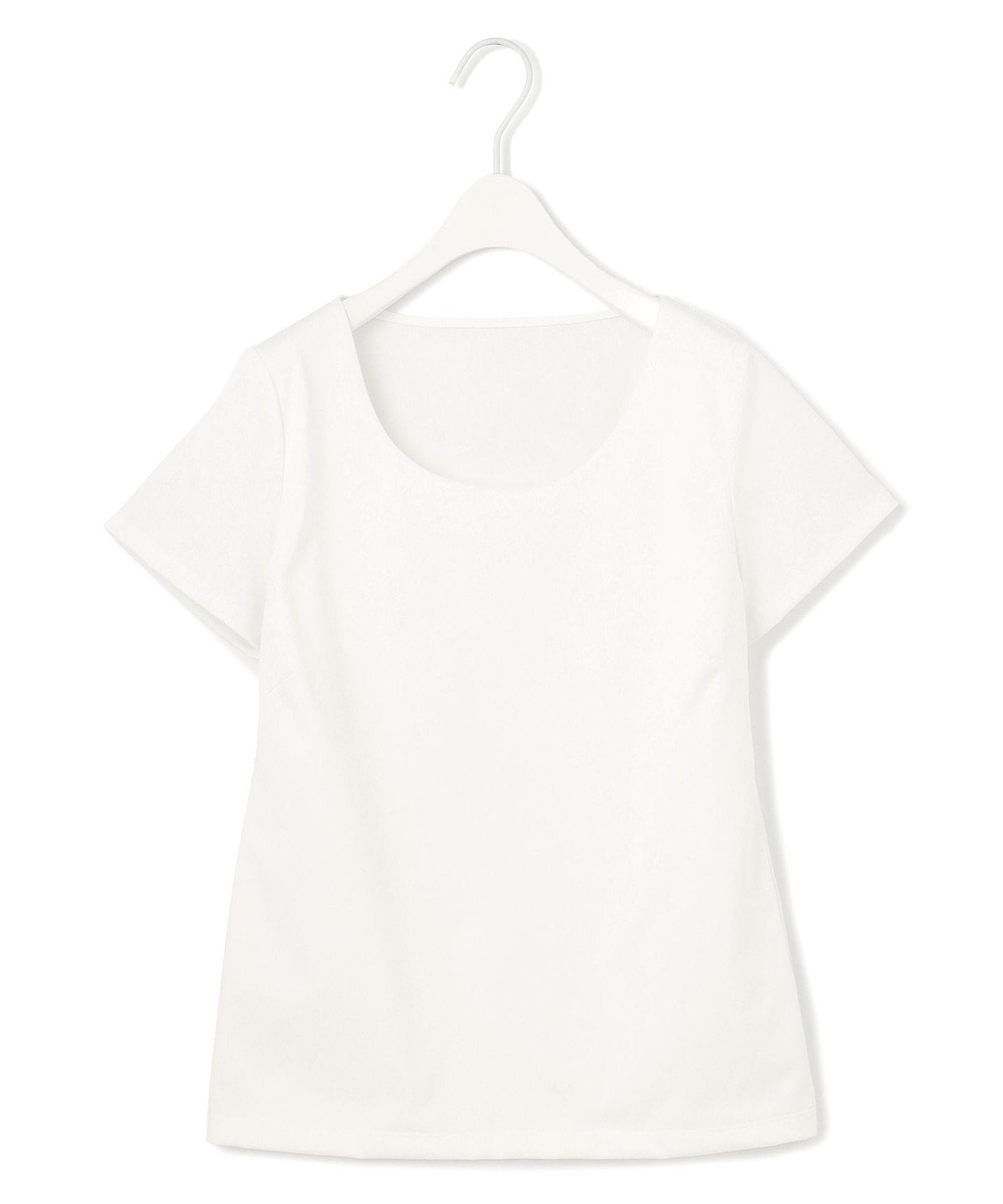ICB L 【洗える】 スーペリアジャージー Uネック半袖プルオーバー アイシービー トップス カットソー・Tシャツ ホワイト ブラック