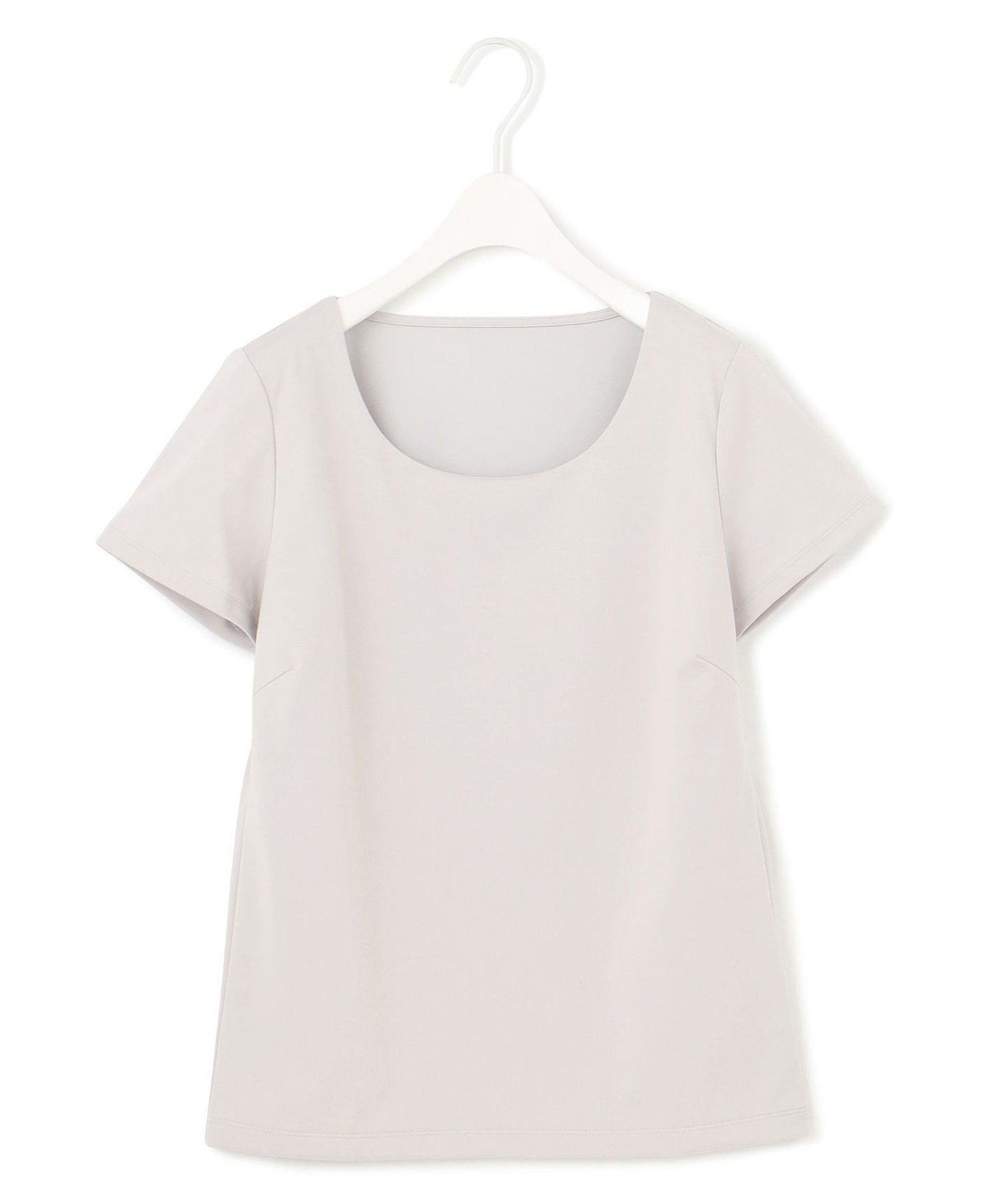 ICB L 【洗える】 スーペリアジャージー Uネック半袖プルオーバー アイシービー トップス カットソー・Tシャツ ホワイト ブラック
