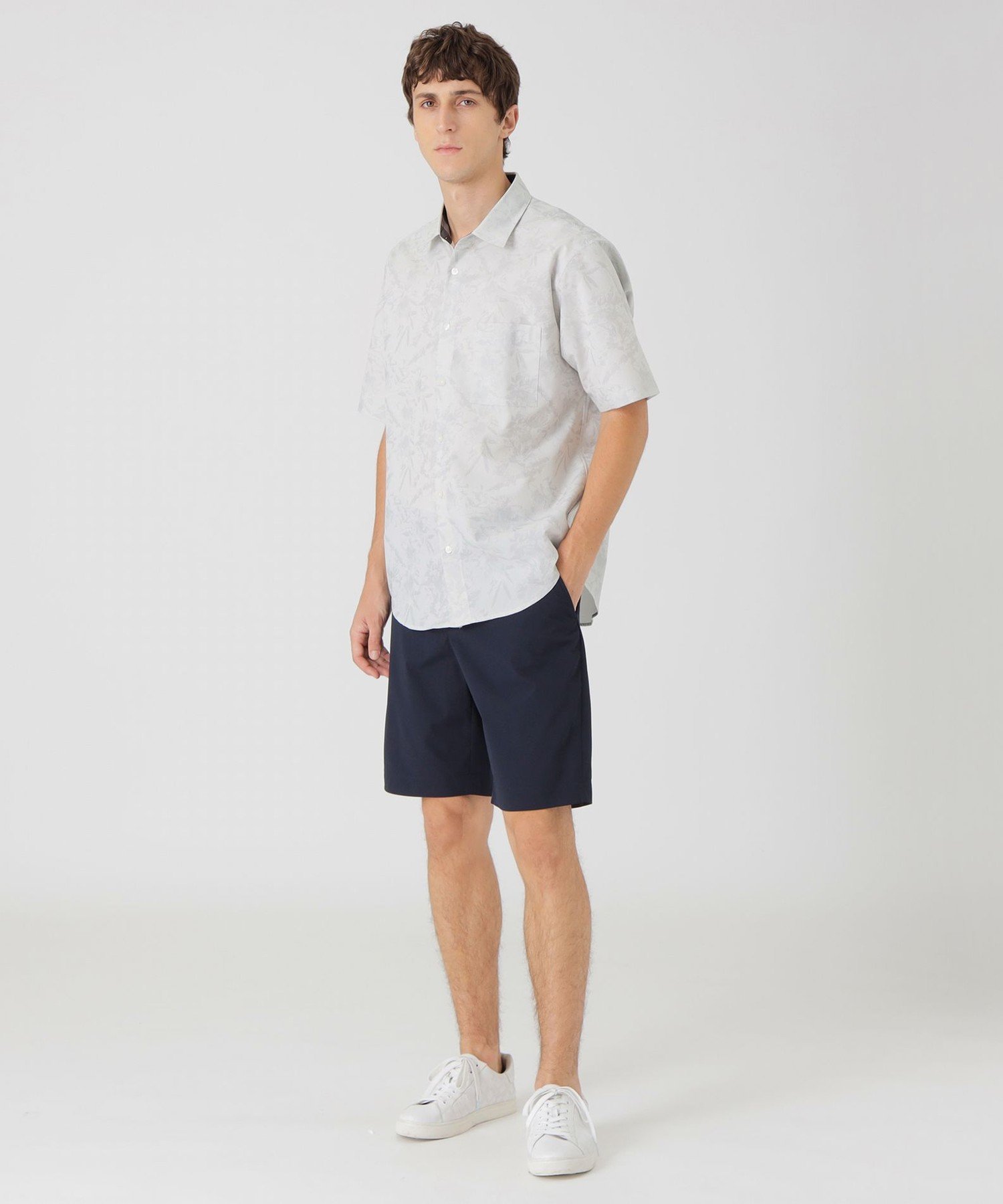 【SALE／37%OFF】BLACK LABEL CRESTBRIDGE サシコジャカードボタニカルシャツ ブル...