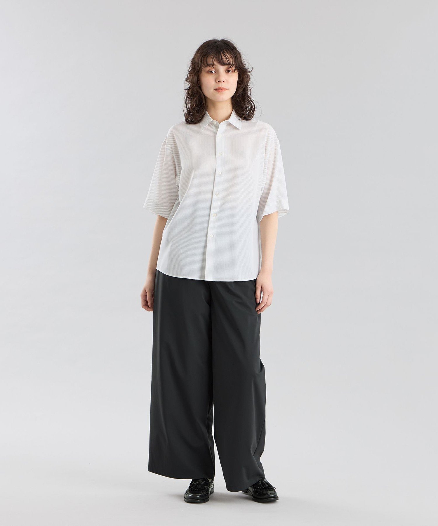 【SALE／28%OFF】MACKINTOSH PHILOSOPHY GREY LABEL ストライプショートスリーブレギュラーカラーシャツ マッキントッシュ フィロソフィー トップス シャツ・ブラウス グレー ブルー【送料無料】