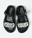 【SALE/10%OFF】ODETTE E ODILE ミックスビジュー サンダル35↑ オデット エ オディール シューズ・靴 サンダル ブラック【送料無料】