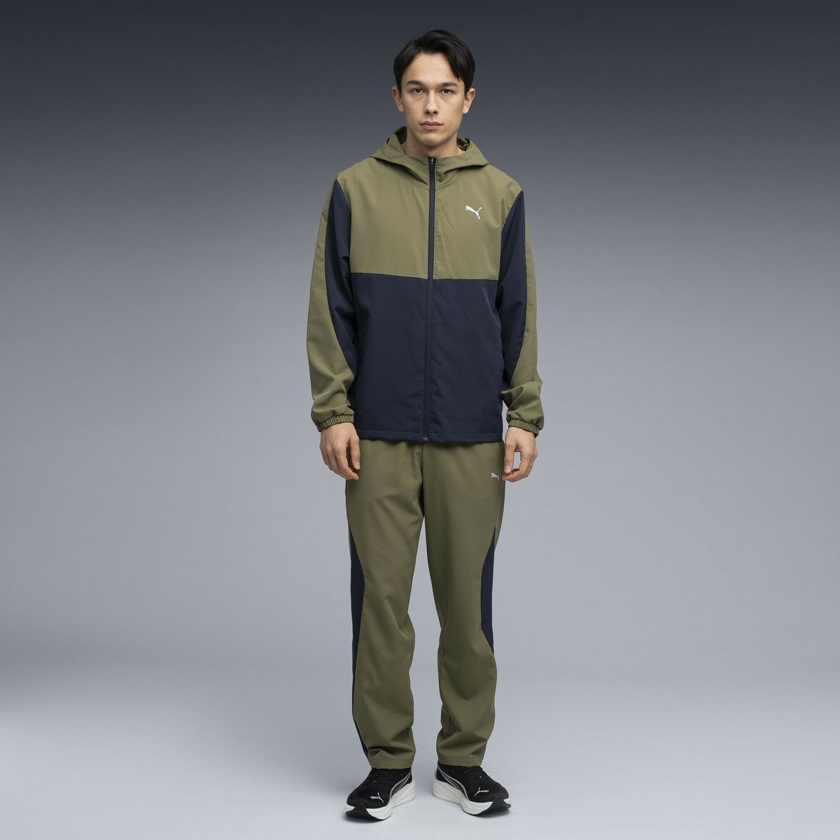 PUMA メンズ ランニング クロス ウーブンジャケット CLOTH WOVEN JKT プーマ ジャケット・アウター その他のジャケット・アウター グリーン【送料無料】
