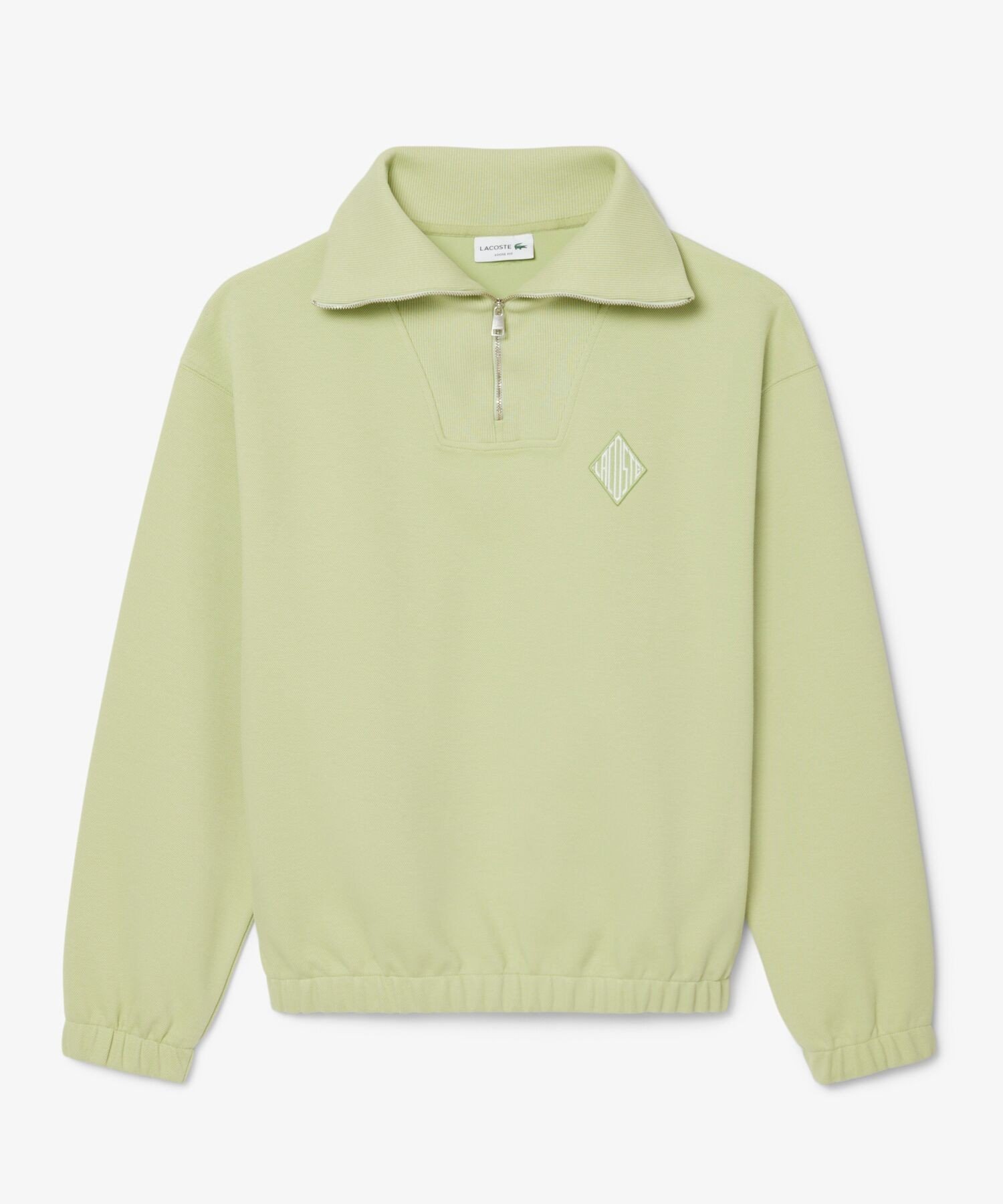 LACOSTE ルーズフィット ストレッチ鹿の子地ニット ハーフジッププルオーバー ラコステ トップス スウェット・トレーナー グリーン【送料無料】