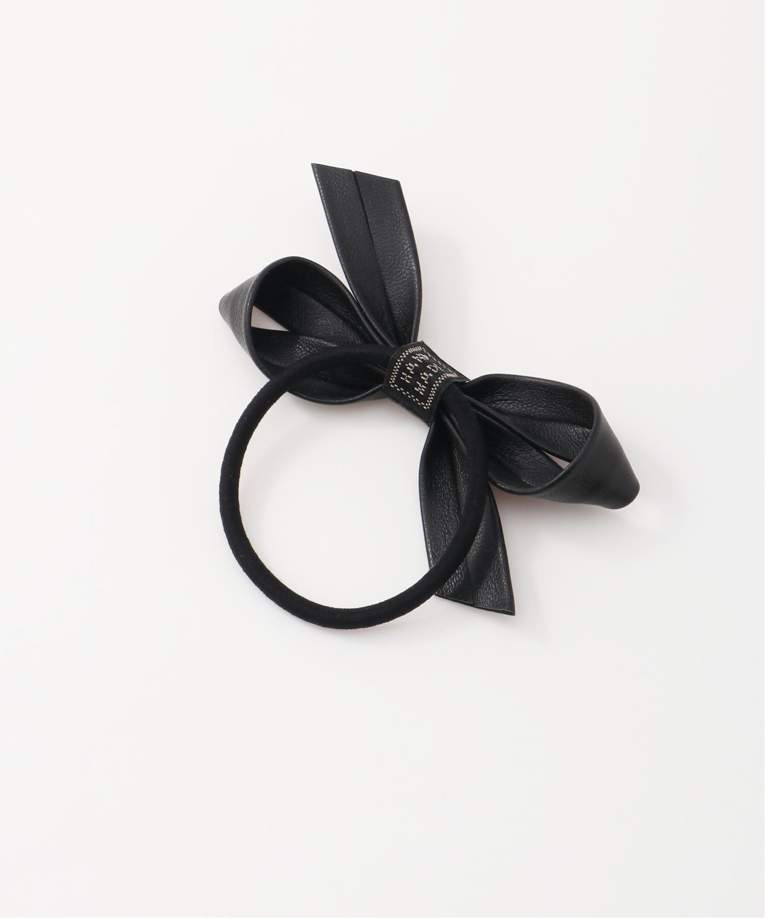 FReePLACe/(W)合成皮革 リボンモチーフヘアゴム ミニョントレフル ルームヨンマルサンセレクティッド ヘアアクセサリー ヘアゴム ブラウン ブラック