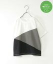 【SALE/20%OFF】ikka 【接触冷感/吸水速乾】速乾COOL斜め切り替えTシャツ(120~160cm)【親子コーデ】 イッカ トップス カットソー・Tシャツ ホワイト ネイビー