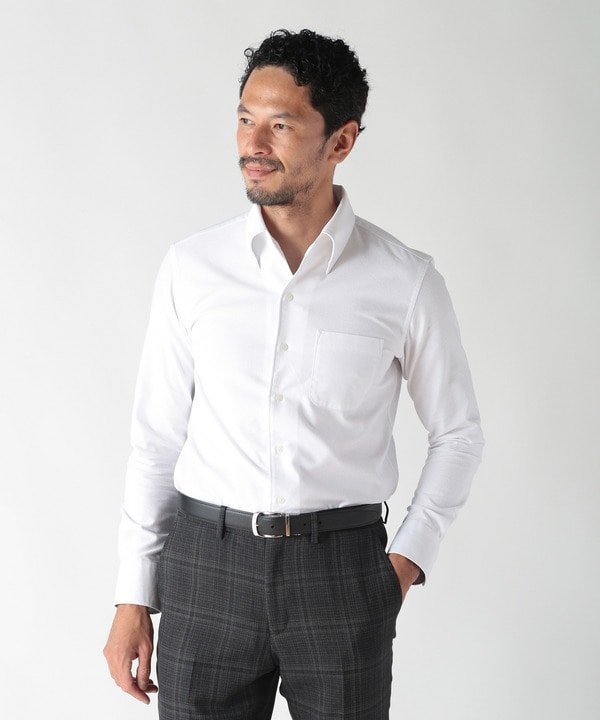 【SALE／30%OFF】MEN'S BIGI 【ACTIVE TAILOR】COOLMAX絡み織ドレスシャツ メンズ ビギ トップス シャツ・ブラウス ホワイト ネイビー【送料無料】
