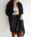 【SALE/60%OFF】andme フェイクウール 起毛 ポケット付き 2way 大判 ストール アンドミー ファッション雑貨 マフラー・ストール・ネックウォ...