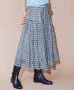 【SALE/40%OFF】23区 S 【洗える】Ratti コラージュプリント ギャザースカート ニジュウサンク スカート ロング・マキシスカート ブルー ブラ...