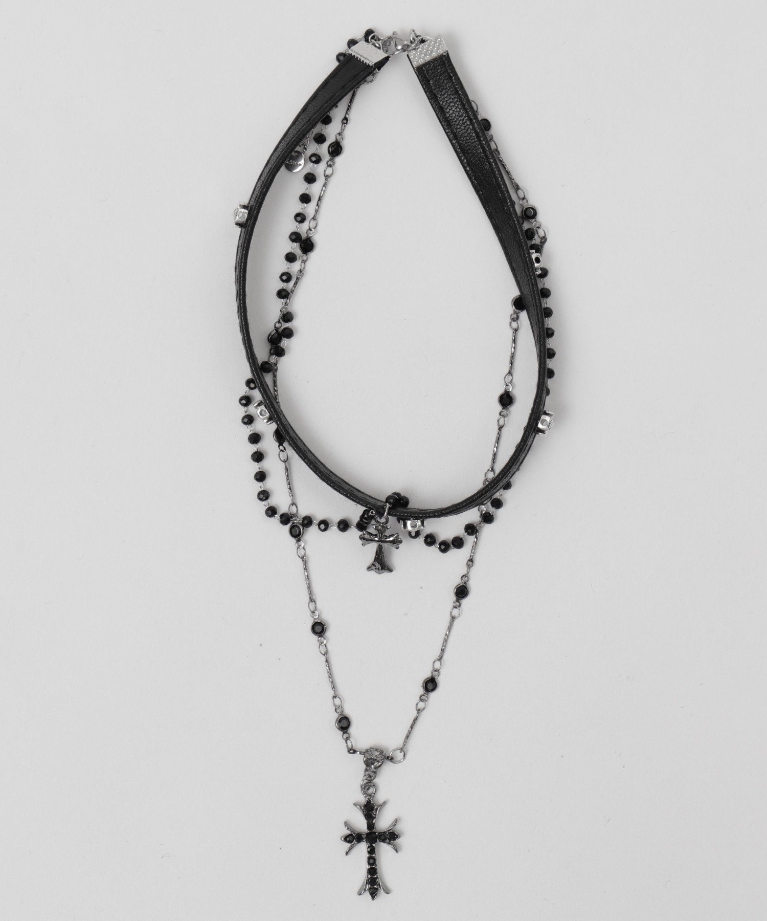 WEGO LADY'S Lレイヤークロスチネックレス ウィゴー アクセサリー・腕時計 ネックレス ブラック