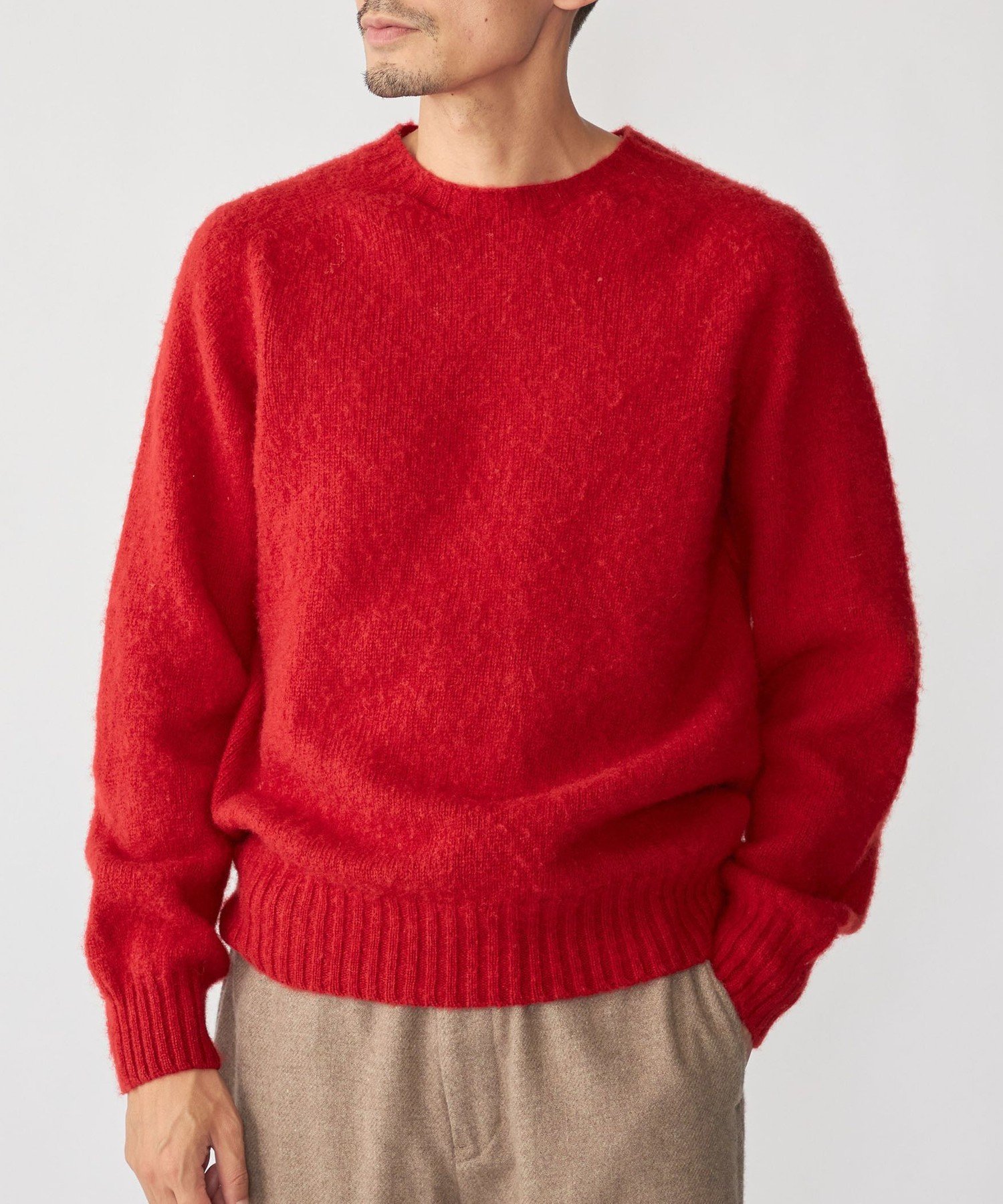 SHIPS MEN 【SHIPS別注】HARLEY OF SCOTLAND: ウール シャギー クルーネック ニット シップス トップス..