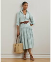 LAUREN RALPH LAUREN シャンブレー ティアード ミディ スカート ラルフローレン スカート その他のスカート ブルー【送料無料】