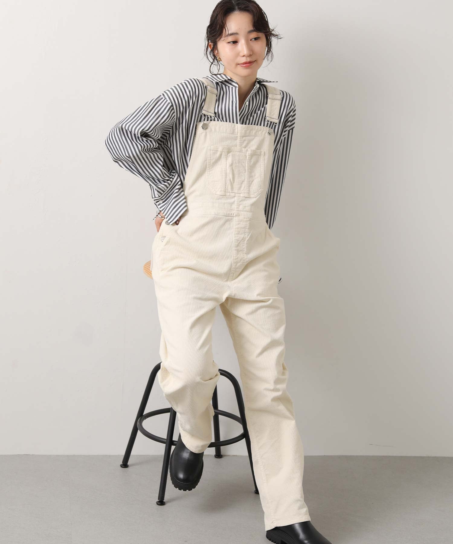 Gready Brilliant Gready Brilliant/(W)1_ヘルシーコールサロペット グレディブリリアン オールインワン・オーバーオール オーバーオール・サロペット ホワイト【送料無料】のサムネイル