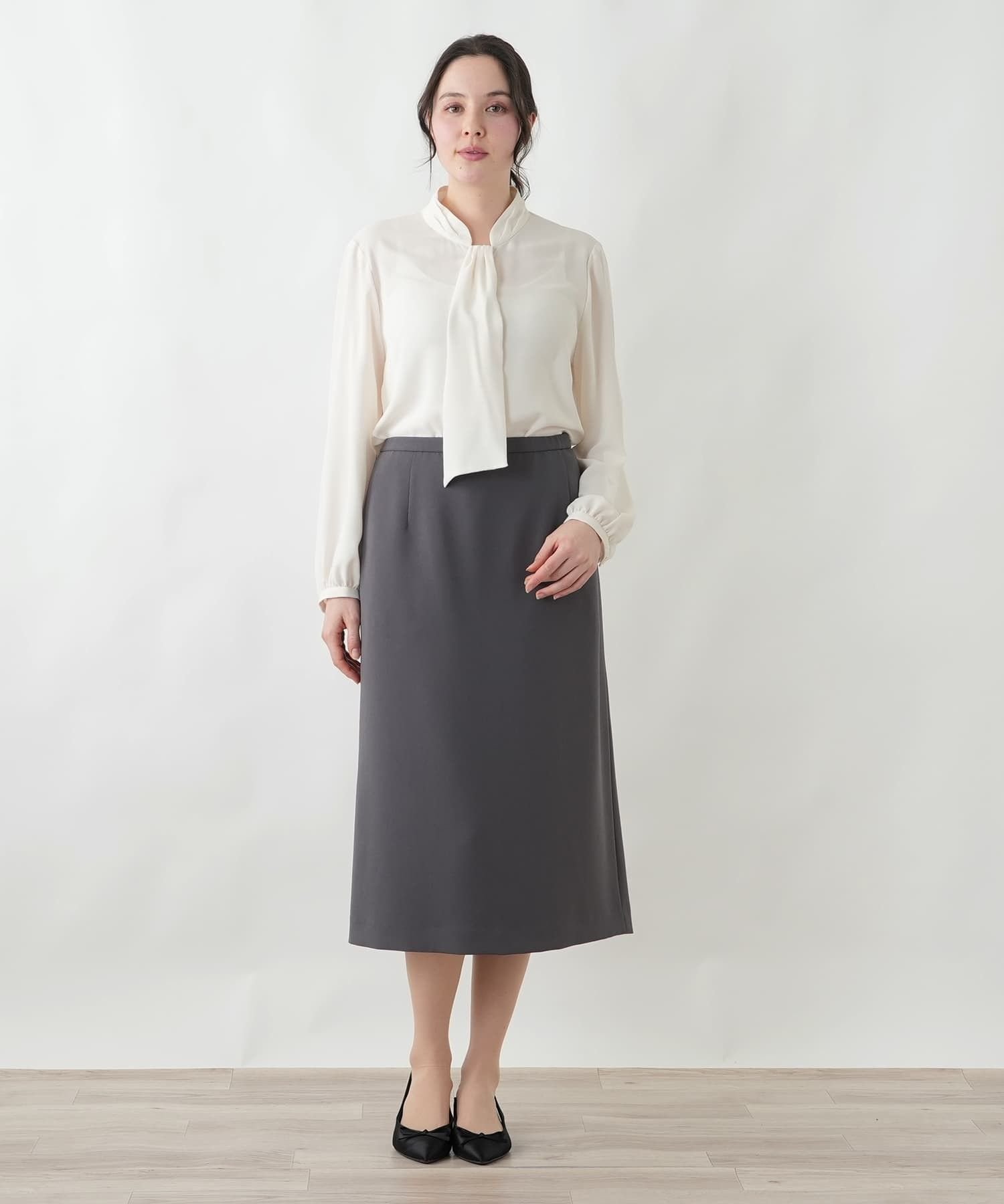 Leilian PLUS HOUSE ブラウス【BOURGE】 レリアン プラスハウス トップス シャツ・ブラウス ホワイト