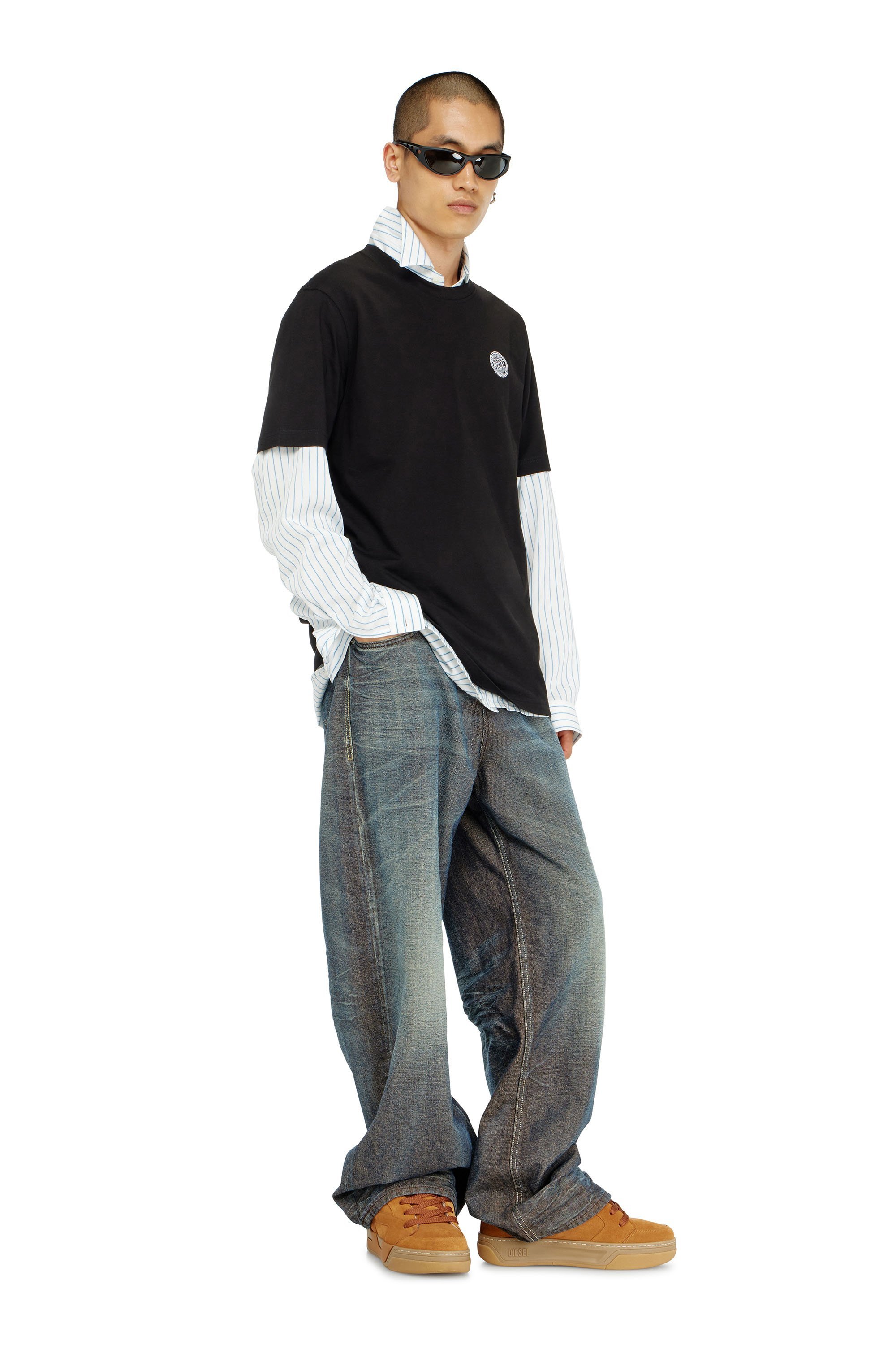 メンズ Tシャツ T-ADJUST-AA7 ディーゼル トップス カットソー・Tシャツ ブラック