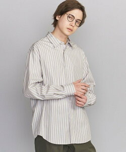 【SALE／50%OFF】BEAUTY & YOUTH UNITED ARROWS BY ノーブルストライプ ワイドフォルム テーパード シャツ ユナイテッドアローズ アウトレット トップス シャツ・ブラウス ベージュ グリーン【送料無料】