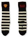 A BATHING APE BABY MILO LAYERED SOCKS K ア ベイシング エイプ 靴下 レッグウェア 靴下 ブラック ピンク