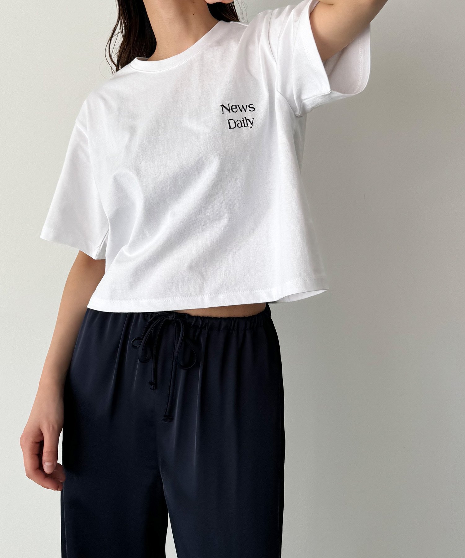 El mar El mar(エルマール) "News Daily"半袖Tシャツ キャナルジーン トップス カットソー・Tシャツ ホワイト グレー【送料無料】