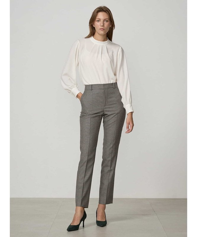 【SALE／50%OFF】Aquascutum WOMEN ジョーゼットスタンドカラー ブラウス アクアスキュータム トップス シャツ・ブラウス ホワイト【送料無料】