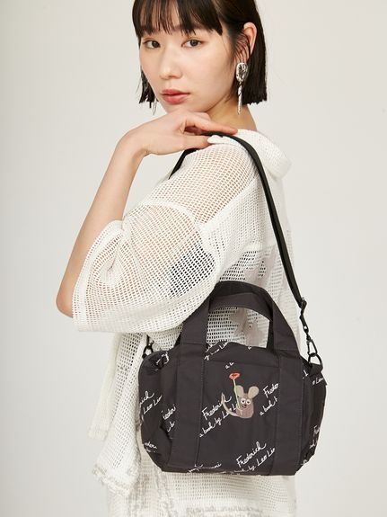 【SALE／40%OFF】emmi 【emmi×Leo Lionni】撥水 ワッペン2wayハンドバッグ エミ バッグ トートバッグ ブラック【送料無料】