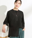 SHOO・LA・RUE 【S-LL/洗濯後しわになりにくい】コットン風 前あきドルマンブラウス シューラルー トップス シャツ・ブラウス ブラック オレンジ カーキグリーン グレー【送料無料】