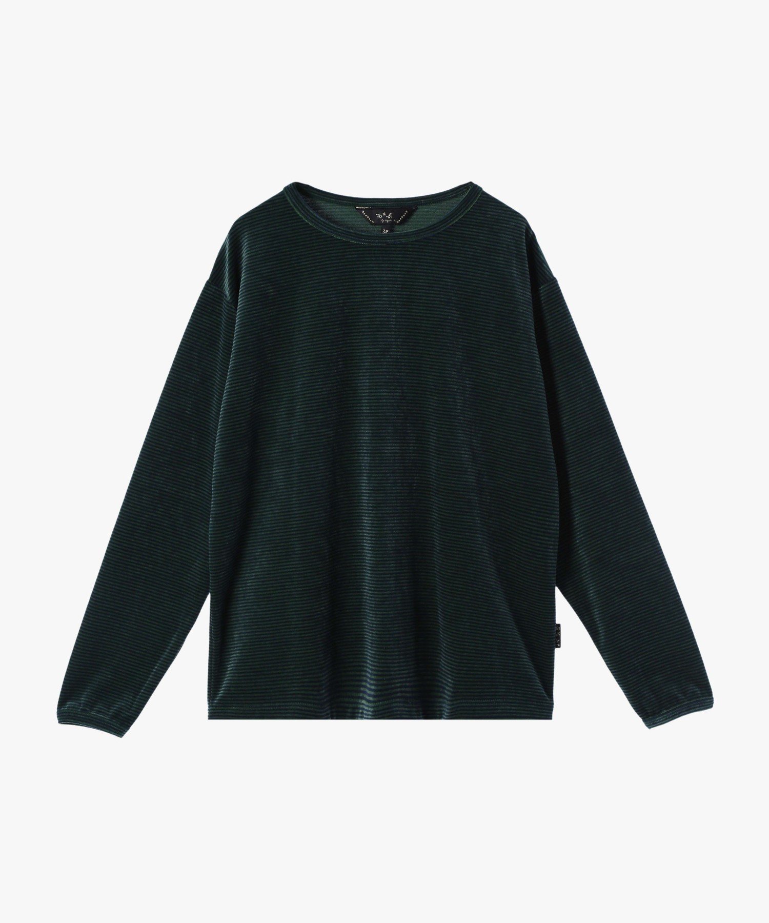 . 【Outlet】ボーダー ベロア ロングスリーブ Tシャツ アニエスベー トップス カットソー・Tシャツ グリーン