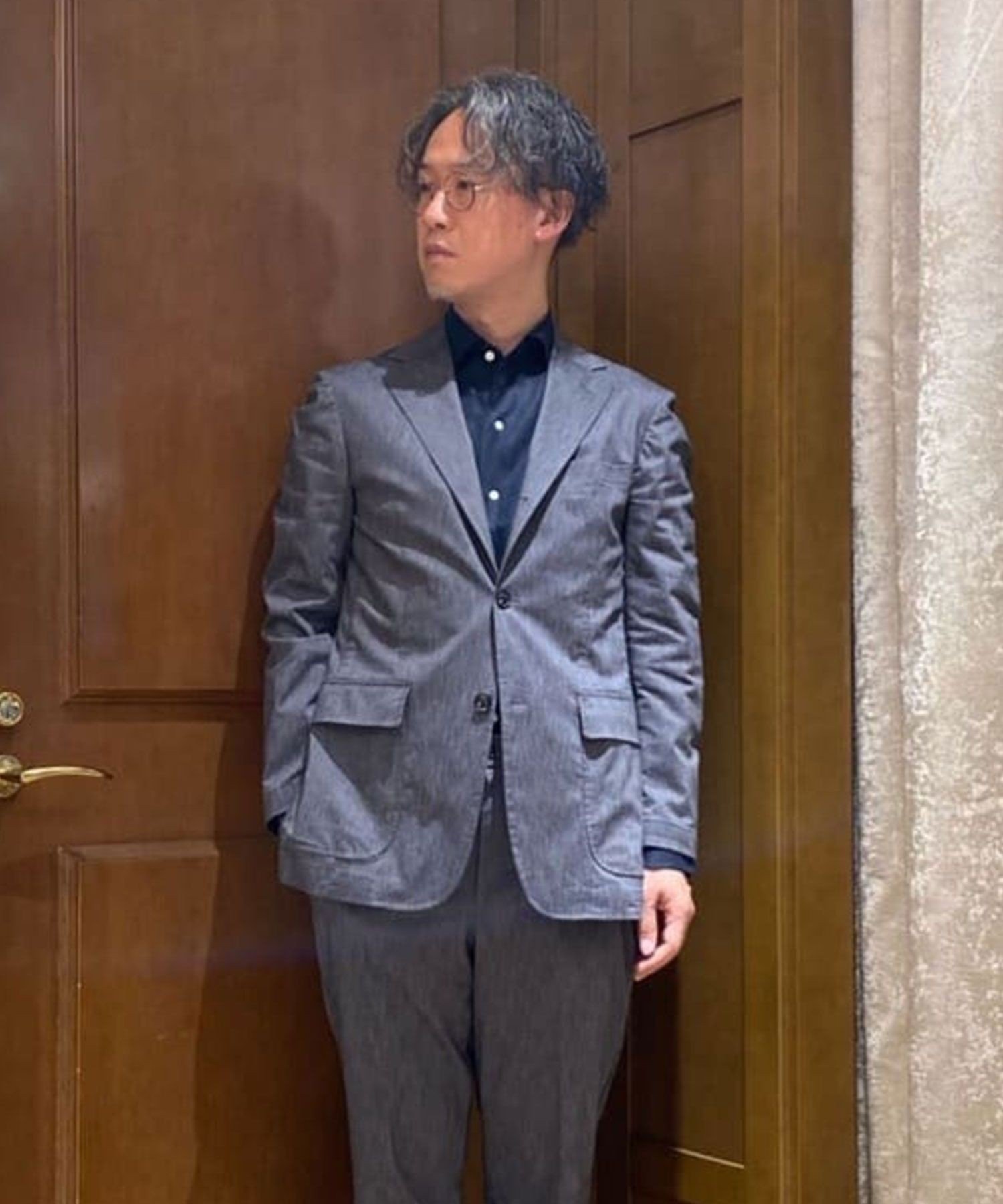 BROOKS BROTHERS コットンブレンド ウォッシャブル 段返り3釦アンコンジャケット TOKYO model ブルックス ブラザーズ ジャケット・アウター テーラードジャケット・ブレザー ネイビー グレー【送料無料】