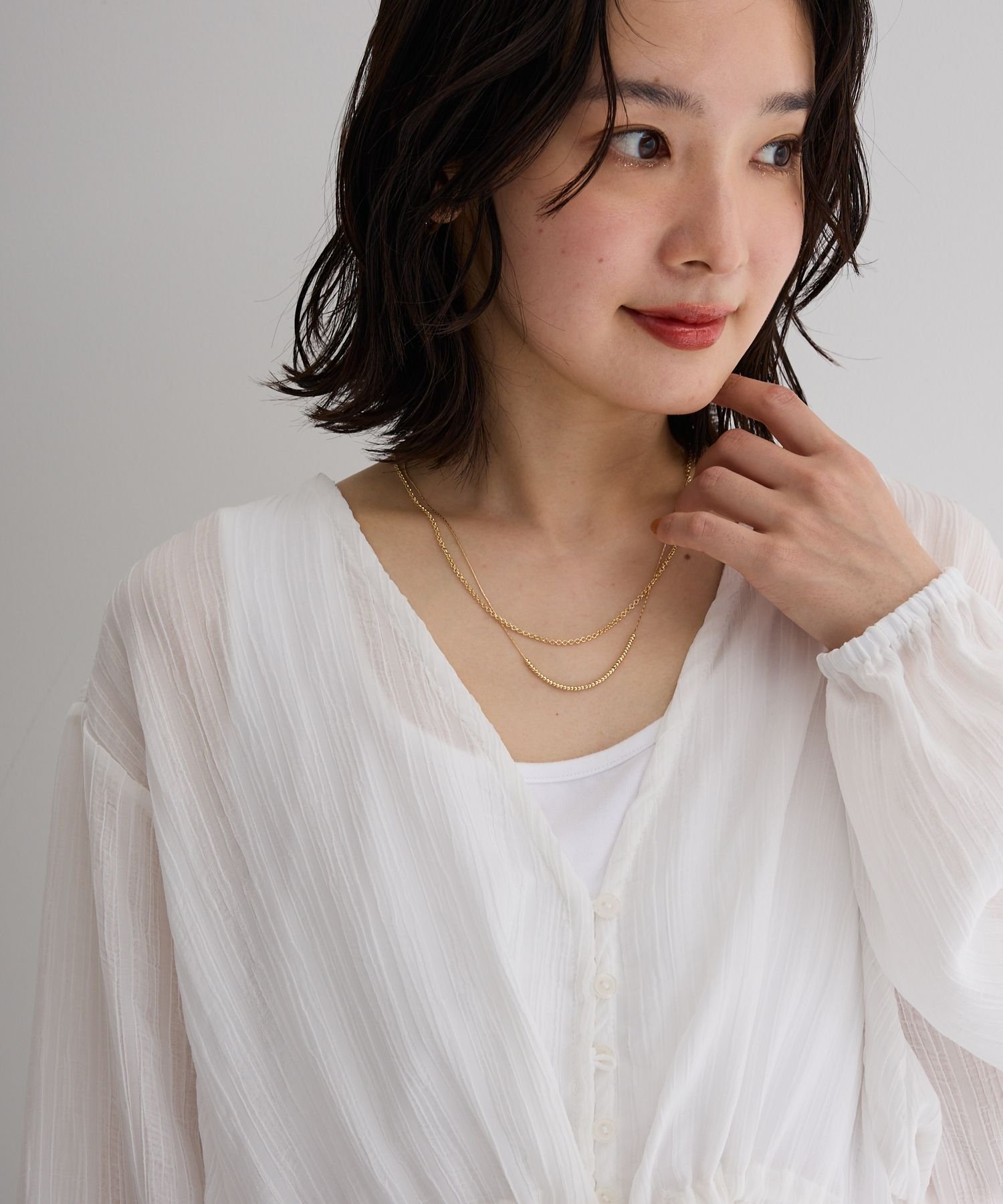 Green Parks スマイリートップ2連ネックレス グリーンパークス アクセサリー・腕時計 ネックレス ゴールド シルバー