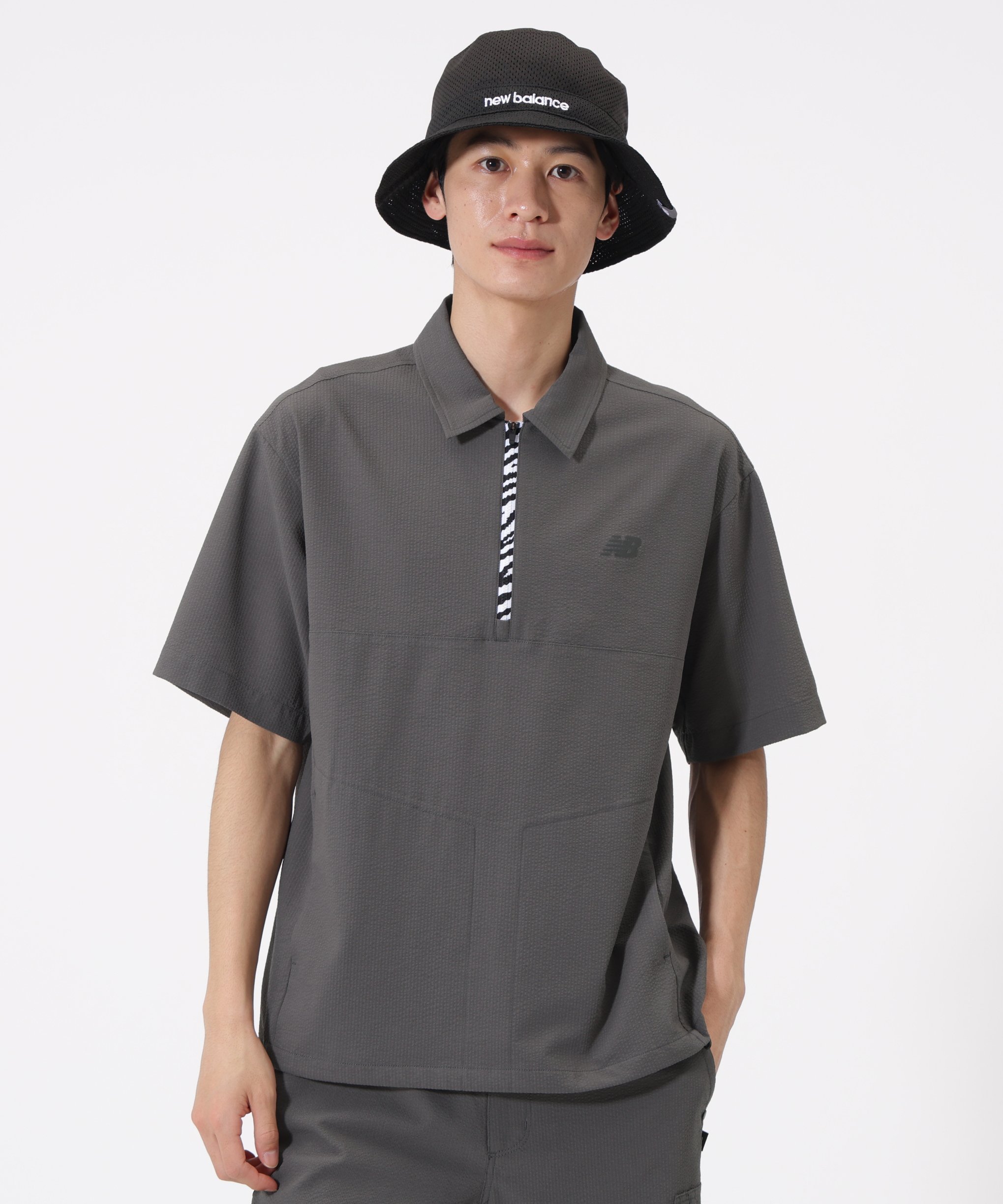 【SALE／30%OFF】New Balance Golf ハーフジップ シャツアウター (MENS) ニューバランスゴルフ ジャケット・アウター その他のジャケット・アウター ベージュ ブラック グレー【送料無料】