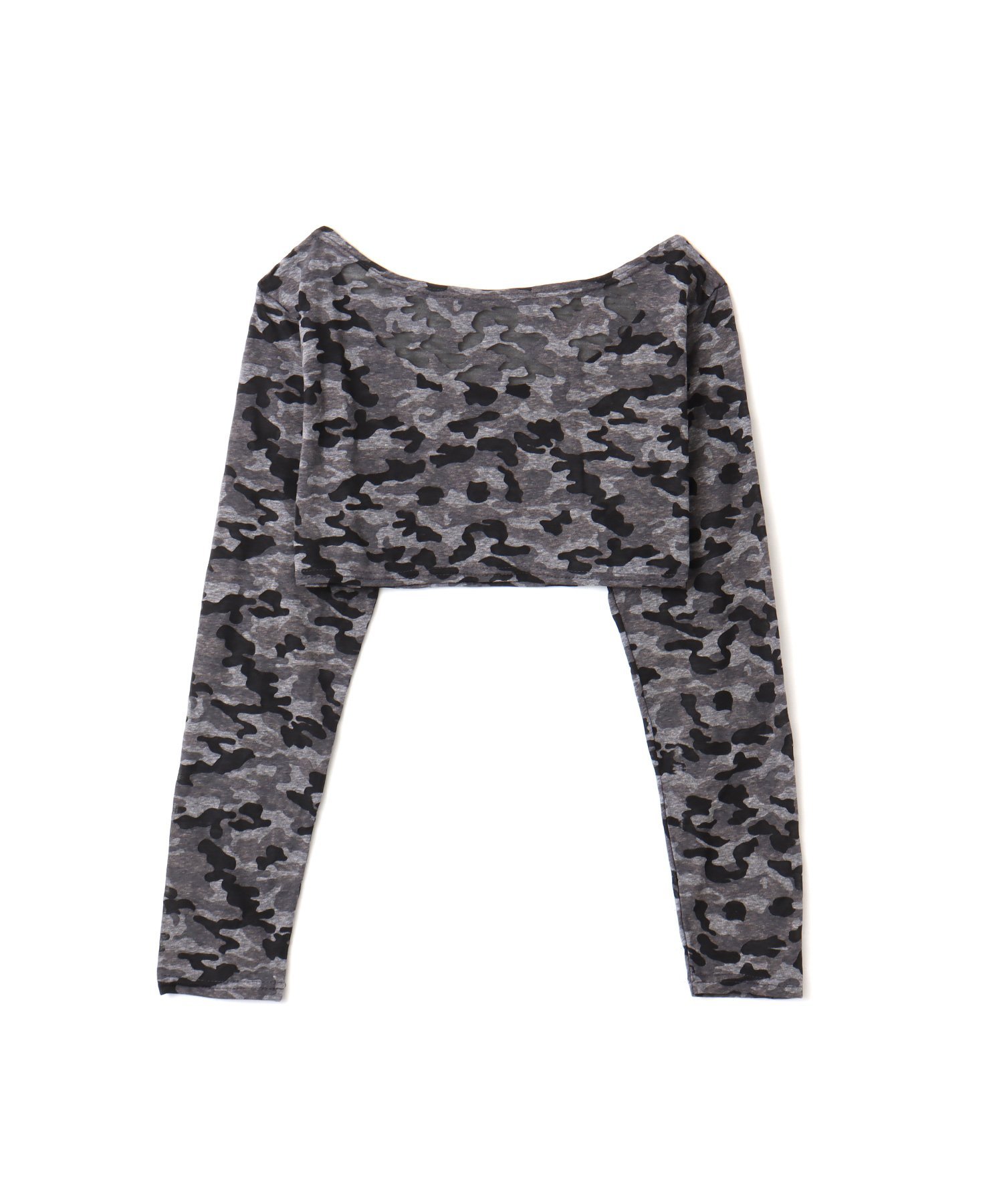 atmos pink atmos pink Cropped Camouflage Tops GRAY アトモス トップス カットソー・Tシャツ グレー