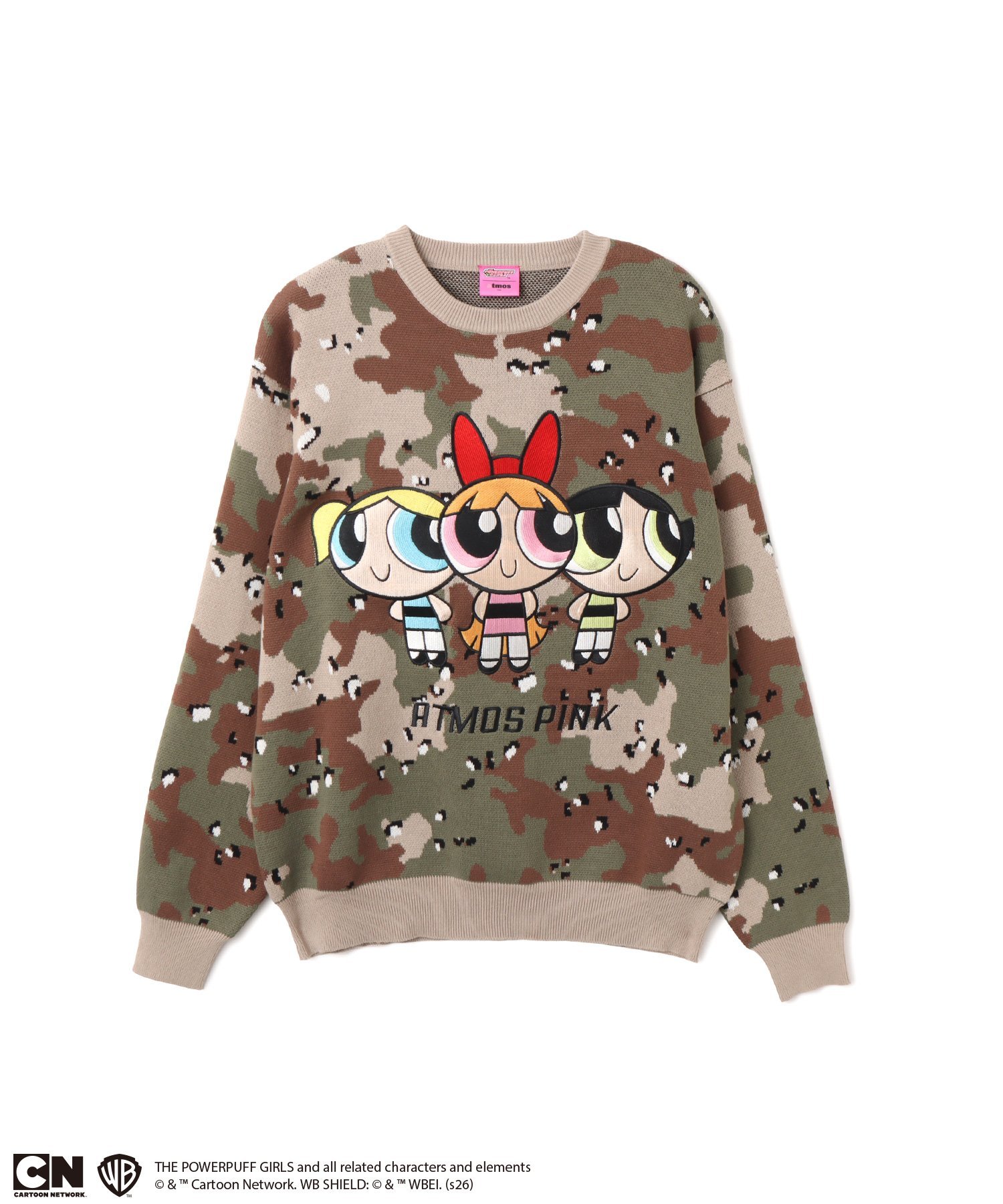 atmos pink The Powerpuff Girls x atmos pink Embroidary Sweater CAMOUFLAGE アトモス トップス ニット ピンク
