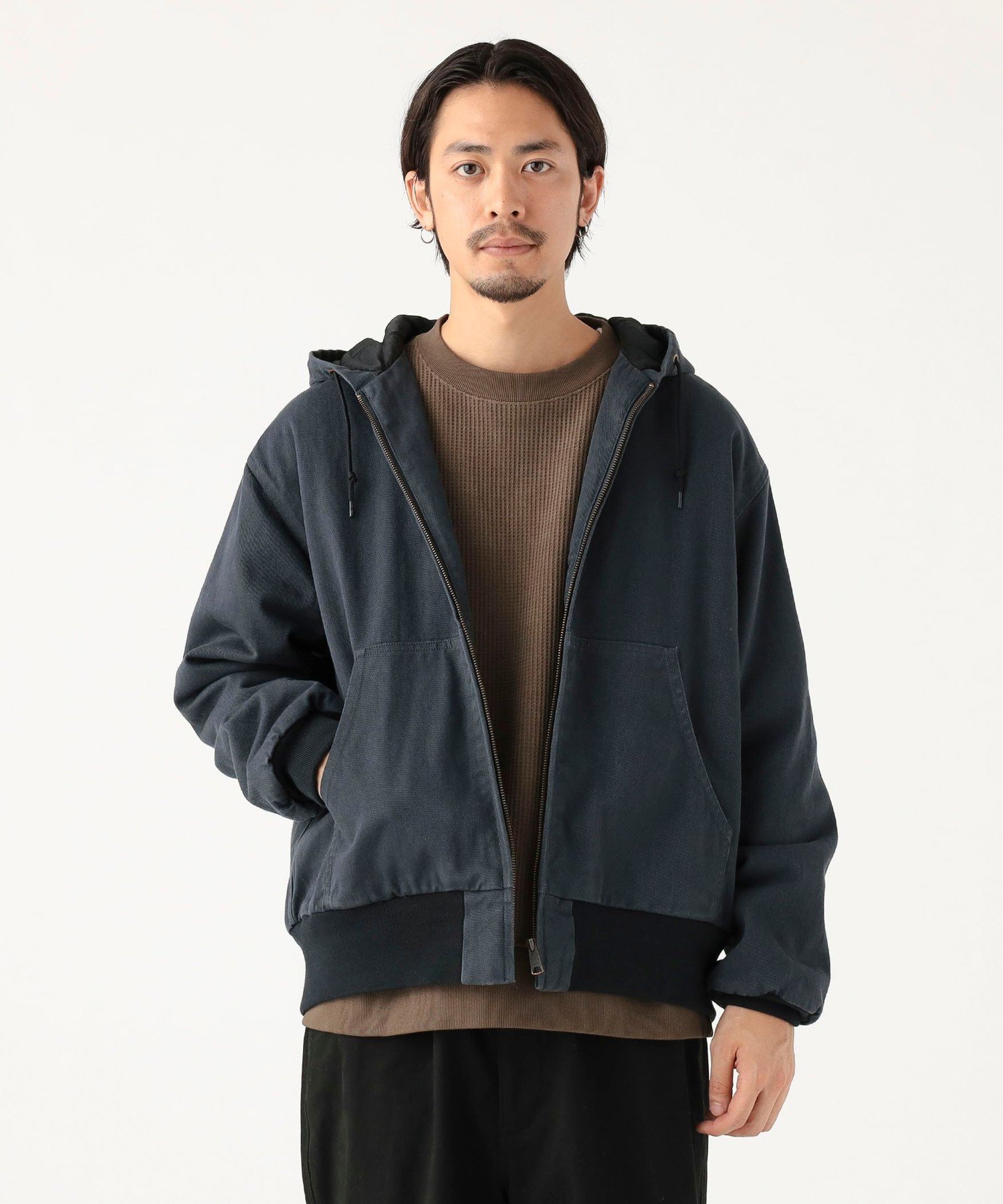 【SALE／70%OFF】B:MING by BEAMS フェード ジップ 中綿 フードブルゾン ビームス アウトレット ジャケット・アウター ブルゾン・ジャンパー ブラック ホワイト【送料無料】