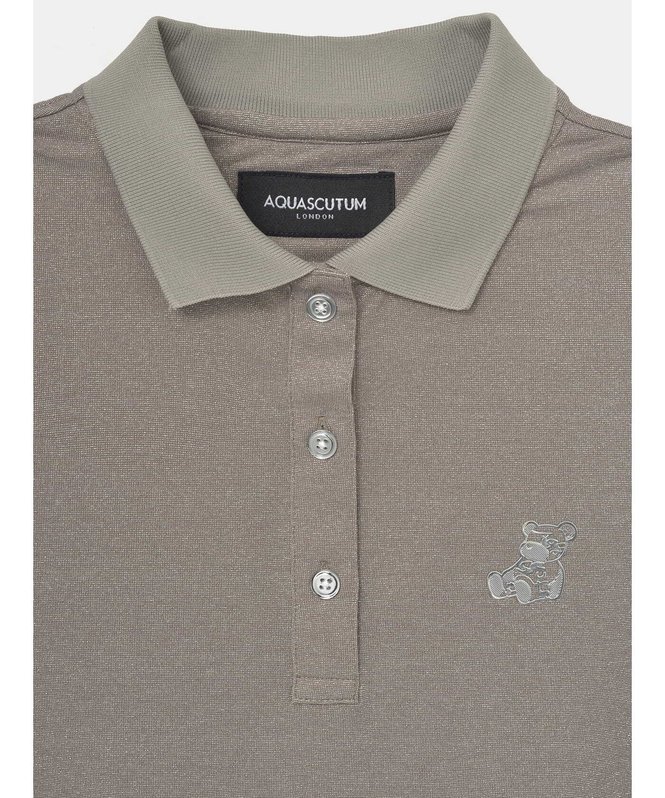 GOLF GOLF WOMEN ラメニットポロ アクアスキュータム トップス カットソー・Tシャツ ホワイト グレー