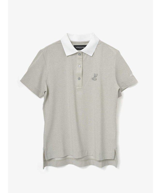 GOLF GOLF WOMEN ラメニットポロ アクアスキュータム トップス カットソー・Tシャツ ホワイト グレー