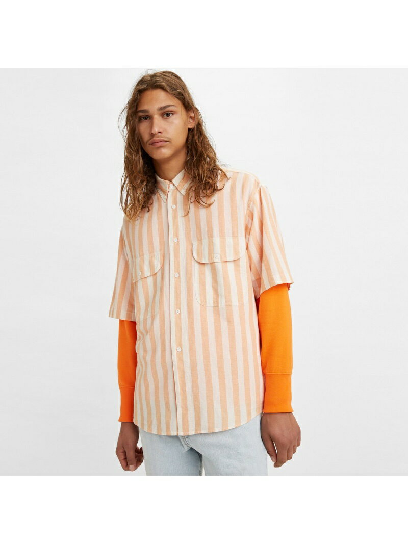 【SALE／50%OFF】Levi's DIAMOND SS SHIRT MELON ORANGE WHITE リーバイス トップス シャツ・ブラウス【送料無料】