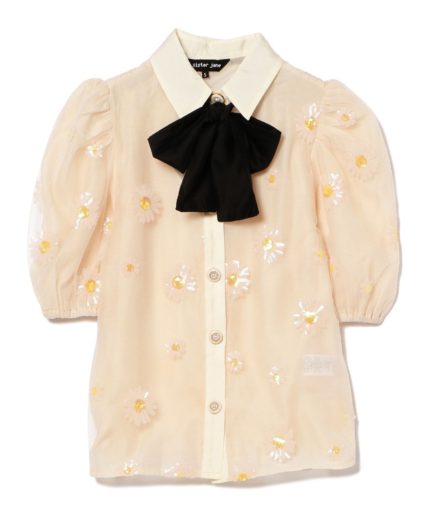 【SALE／30%OFF】Ray BEAMS sister jane / Sparkling Daisy Ribbon Blouse ビームス アウトレット トップス シャツ・ブラウス ホワイト【送料無料】